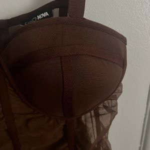 brown strap dress - fashion nova
